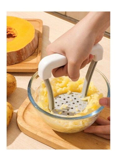 Piece Potato Masher Durable Plastic Vegetable &amp; Fruit Crusher, Heavy-Duty Hand Press Mash Tool for Potatoes, Avocado, Beans &amp; More