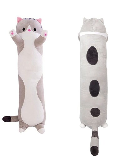 35.4'' Long Cat Plush Hugging Pillow &acirc;&euro;&ldquo; Ultra-Soft Stuffed Animal Toy, Giant Kitten Body Pillow for Kids &amp; Adults, Machine Washable, Cute Gift for Birthdays/Valentine&acirc;&euro;&trade;s Day