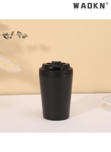 Travel Coffee Mug with Stainless Steel Vacuum Double-wall Insulation, Perfect for Carrying Both Hot and Cold Drinks, Essential Item for Home, Office, and Travel&iuml;&frac14;&circ;black&iuml;&frac14;&permil;