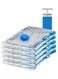 Vacuum Storage Bags with Zipper, Airtight Valve and Hand Pump, 5-Pack, Space Saver storage bags, Medium 70CM x 50CM, Clear