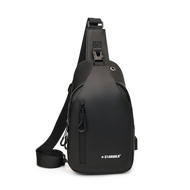 STARGOLD 12" Chest Bag with Front Pocket, Side USB Port For Device Charging, Foam Lining for Protection And Stylish Design
