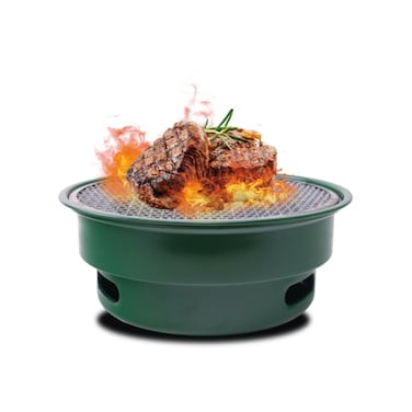 Portable Charcoal Barbecue Grill with 270mm Non-Stick Cooking Plate for Outdoor BBQ &amp; Camping