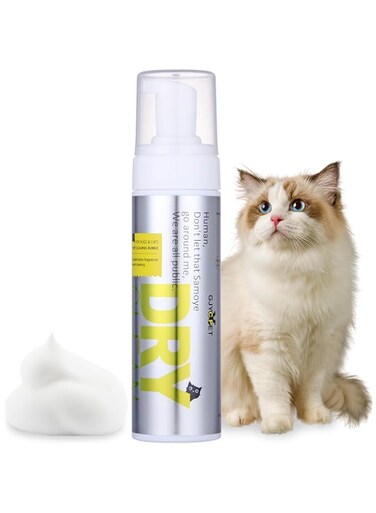 GJYC PET Waterless Dry Shampoo for Dogs &amp; Cats No Rinse Sensitive Itchy Skin Shampoo for Smelly Dog/ Puppies Shedding Control Moisturizing Nourishing Deodorant Grooming Bathing Supplies for Wash