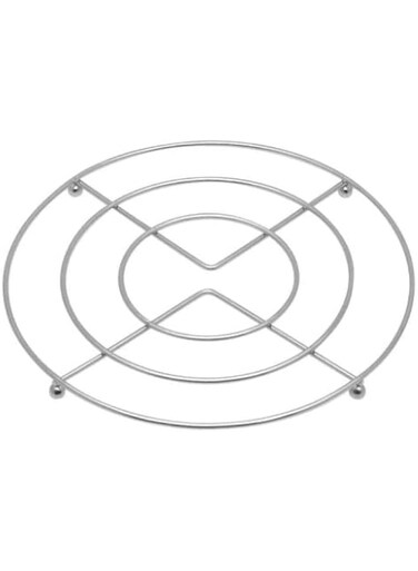 AKDC Hot Pot Holder Hot Dish Stand Plated Stainless Steel Trivet Hot Pan Mat Trivets Heat Resistant Round Pads Holders Hot Dishes TableTeapot Kitchen (Round 17 CM)