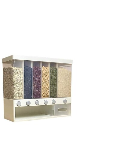 TIME Wall-Mounted Dry Food 6-Grid Cereal Food Storage Container