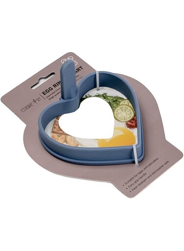 Cuisine Art Silicone Egg Ring Heart Design - Perfect Heart-Shaped Eggs for Breakfast - Lynch blue