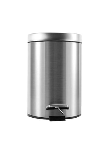 12L Round Stainless Steel Pedal Trash Can &acirc;&euro;&ldquo; Quiet-Close Lid