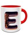 imPRESS White &amp; Red Ceramic Coffee Mug With Night Chrome Letter E