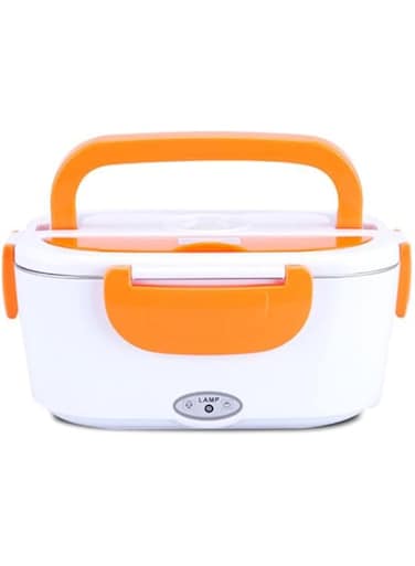 Dubai Gallery Portable Electric Heating Lunch Box With Car Plug Orange/White