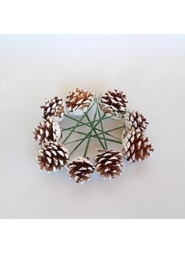 Maytusai Christmas Natural Pine Cones12 Pieces Christmas Pine Cones Decorations Picks Snow Pine Cone for DIY Christmas Tree Wreath New Year Winter Snow Theme Wonderland Party Decor