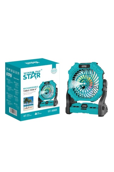 Misting Table Fan &ndash; Portable Cooling with Fine Mist for Tents, Desks, Camping &amp; Outdoor Use