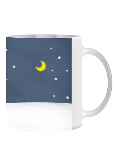 Moon And Stars Design With Night Sky Mug White/Blue