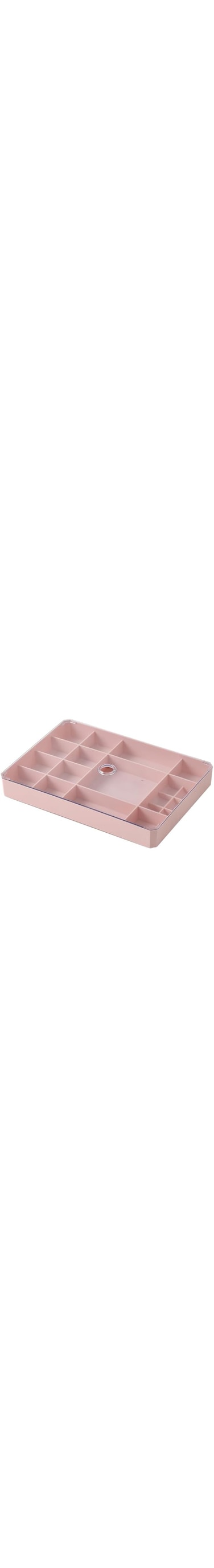 Rubik Jewelry Organizer, Multi-Grid Jewelry Storage Box with Clear Lid for Rings Earrings Necklaces and Bracelets Organization (Pink)