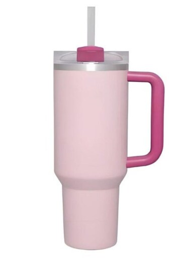 H20 Flowstate Stainless Steel Vacuum Insulated Tumbler with Lid and Straw for Water, Iced Tea or Coffee, Smoothie More, Cream (Flamingo Pink)