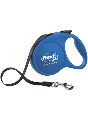 Flexi FUN retractable lead size L, Tape 5 m, for dogs up to 50 kg, blue.