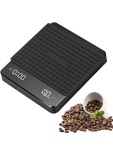 Digital Coffee Scale with Timer,Kitchen Scale With Led Display For Cooking Baking Weight with Non-Slip Mat
