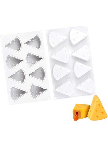 Genericaa 3D Cheese Shape Silicone Mold, 8 CavityHousehold High Temperature Pastry Mould for Baking Mousse Cake/Candy/Chocolate Mold