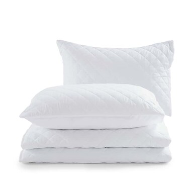 Home Essential 3-piece Diamond Quilted Bedspread Set 160x220cm - White