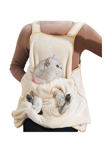 Cat Carrier Pouch, Adjustable Cat Apron Carrier, Pet Cat Carrier Sleeping Pouch, Soft Sided Cat Sling Bag, Carrying Sack, Restraint Bag for Nail Trimming, Vet Visits, Dental Care, Car Travel