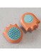 Pet grooming comb with spiked brush, 2-in-1 design, pet massage brush, you can also add bath liquid inside to turn it into a bath brush (Orange)