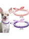 2 Pcs Dog Cat Pearl Collar Necklace with Rhinestone Bone, Fancy Cat Wedding Collar Jewelry for Cat Puppy Dogs Pets (Style 1, M)