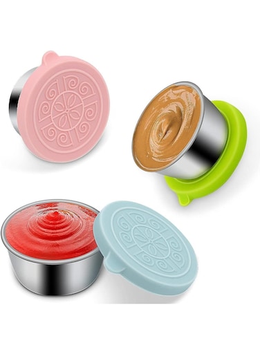 ULBJ Acrylic Sauce Cups &acirc;&euro;&ldquo; Set of 3 Reusable Dipping Bowls for Ketchup, Mayonnaise, Mustard, Soy Sauce &amp; More