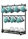Coffee Mug Holder Stand Countertop, Rack for 14 Mugs, 2 Tier Counter Display Storage, Metal Wire Tea Cup Holder for Coffee Station Kitchen Organizer