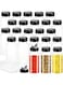 Generic Minimalist 24-Piece Plastic Spice Jar, Square Transparent Condiment Storage Container with Black Flip-Top Lid, 3.5oz