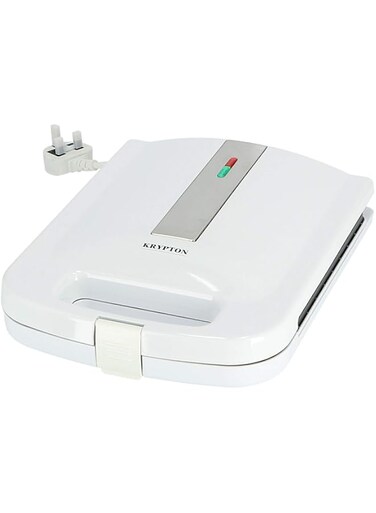 KRYPTON 1400W Grill Maker, Non-Stick Plates Grill Maker   Handle Locking System   Ideal for Breakfast   2 Year Warranty, KRYPTON; WHITE; KNGM6158