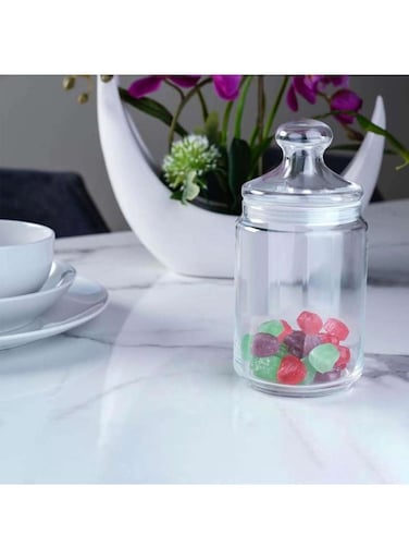 POT CLUB PLAIN JAR 1L W/LID-CLEAR Transparent