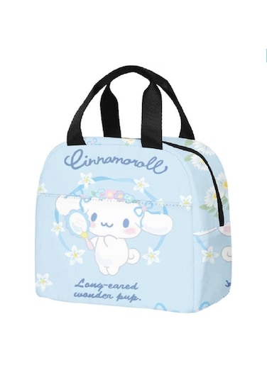 Cute cartoon Cinnamoroll thermal lunch box bag is a portable meal package by Sanrio featuring the Adorable Character Cinnamoroll.