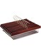 ZOBER Wooden Pants Hanger, 10 Pack - Non Slip Vinyl Coating (Cherry Wood/Brass)