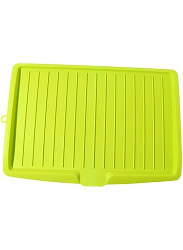 Cryfokt Dish Drainer Tray, Easy Cleaning Dish Drainer Board Rectangular Design Keep Drying Space Saving for Vegetables for Cutlery (Green)