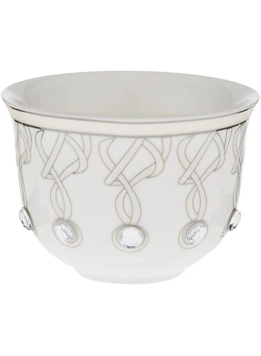 HARMONY SILVER CAWA CUP WITH STONE 12PCS 80CC BONE CHINA LYB-12_S-D-3-S