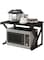 Beauenty 2 Tier Microwave Oven Rack, Extendable Carbon Steel Microwave Shelf with 6 Hooks for Kitchen Countertop Organizer (Style8)