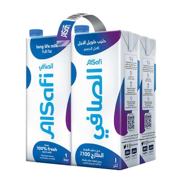 Al Safi Full Fat UHT Milk 1L Pack of 4