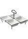 Great Serving 4 Square Bowls on Rack, White, GSC.Y1336