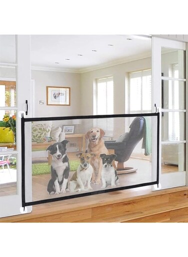 LongRool Safety Baby Gate，Mesh Safety Child Gate，Baby Door Pet Safety Net Fence,Suitable For Both Outdoor And Indoor Doors, Ultra Wide Portable Adjustable Folding Mesh Dog Door No Drilling