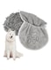 Khazna Chenille Dog Drying Towel, Super Absorbent Microfiber Dog Bath Towels for Drying Dogs Cats, Shammy Clean Gloves for Pet Puppy Kitten Paws, Machine Washable, Grey, 35x80cm