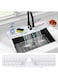 Silicone Draining Mat for Sink, 24 Inch Kitchen Silicone Sink Splash Guard, Faucet Splash Mat, Faucet Absorbent Mat, Sink Countertop Protector, Faucet Protector Silicone Drain Mat, Splatter Screens