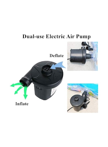 Electric Air Pump for Pool Floats and Air Mattresses AC DC Dual Powerwith 3 Nozzlesfor Camping and Outdoor Fun