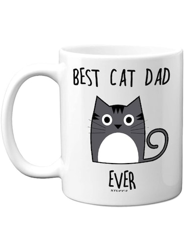 Your Wall Best Cat Dad Ever Mug, 12Oz Ceramic Dishwasher Safe Premium Mugs, Dad Coffee Mug By Spoil Your Wall