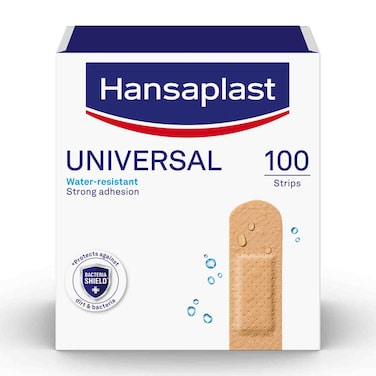 Hansaplast Universal Wound Plasters, Water-resistant, Strong Adhesion 100 Strips