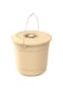 Cosmoplast EX 10L Round Plastic Buckets with Lids &amp; Metal Handles, Ivory