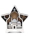 Party with Emma Eid Ramadan Crafts Stand Decoration Ramadan Mubarak Handmade Wooden Star Decor Eid Ornaments Gift for Muslims Islamic Wall Table Decor Ramadan Gift (Silver)