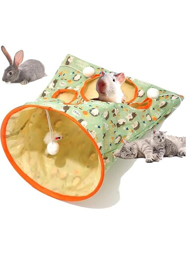Rayyan Cat Tunnel Toy, Cat Tunnels for Indoor Cats,Cat Toys, Peekaboo Cat Cave,Kitty Pet Collapsible Tunnel Crinkle Sack Bag Self Hide and Seek Play for Indoor Peekaboo Interactive Smarty Cat Cave Toy