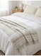 130 x 160 cm Supema Cotton Throw Beige Blanket, 400GSM Premium Soft Woven Striped Fringed Boho Couch Sofa Cover and Bed Runner