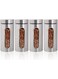 GGEROU Stainless Steel Food Storage Canister Sets with Glass Visible Window &amp; Airtight Lids,Set of 4 Airtight Sugar Coffee Tea Candy Storage Jars，Food Storage Containers Grain Storage Tank (L：1300ml)