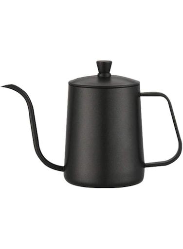 Polifly Perfect 600ml Pour Over Kettle Coffee Maker Stainless Steel Gooseneck Drip Tea Pot Jug - Black 600ml