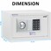 Rubik Safe Box with Key and Digital Keypad Lock Home Office Business Money Cash Jewelry Passports Security RB20EDS (20x31x20cm) White